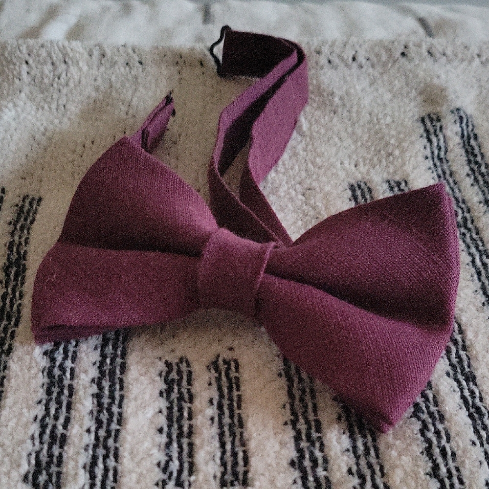 Kids Burgundy Bow Tie